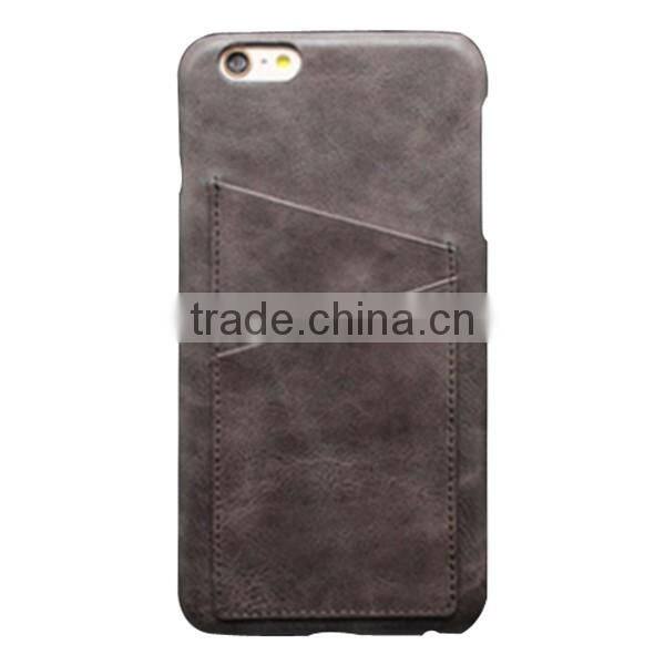 2017 Custom Real Leather Hard Phone Shell, With Card Slot Wallet Back Cover For iPhone6&7