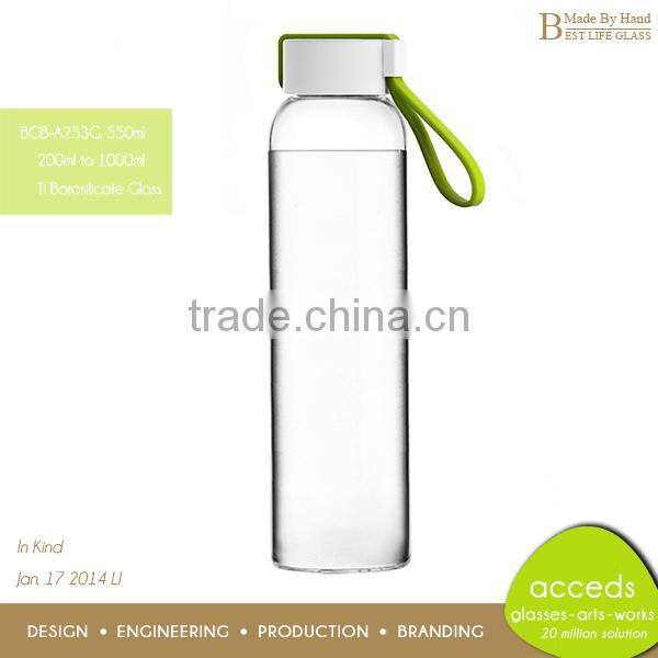 Made-By-Hand Glass Water Bottle