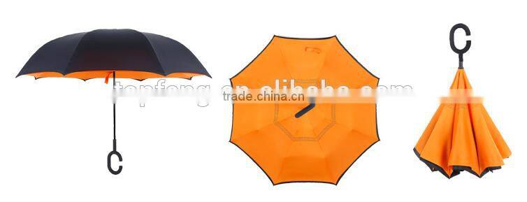 Reverse umbrella C hook handle double layer reverse umbrella double layer umbrella