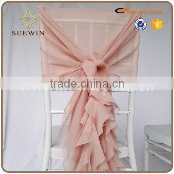 Chiffon Ruffled willow Chair Sash us.