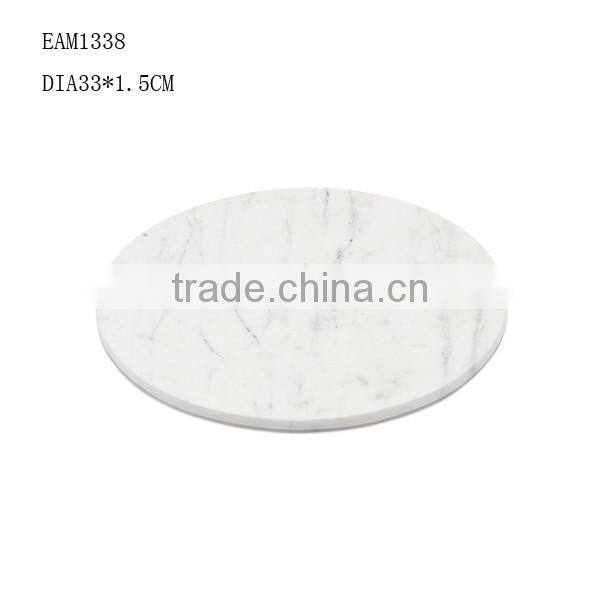 Foodsafe and waterproof Italy carrara white tray round tray marble serving tray