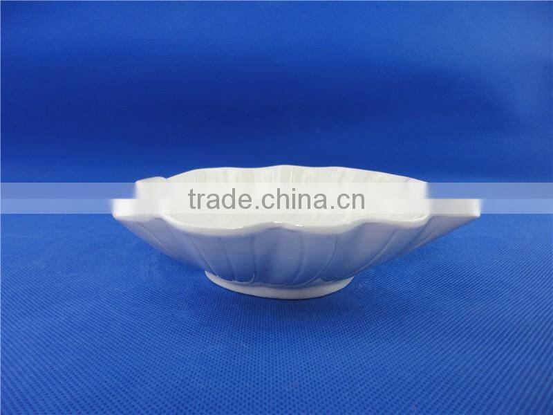 ceramic leaf shape popcorn bowl