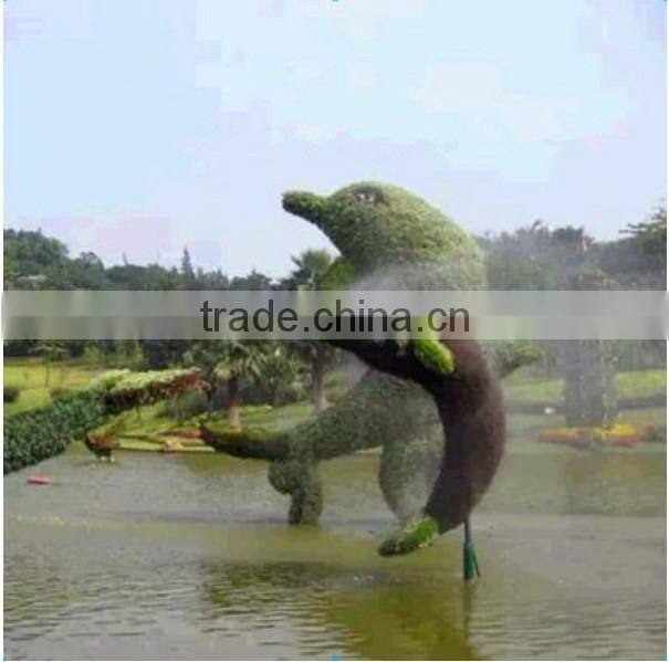 artificial fake grass animal shape fish animal topiary plants park decoration