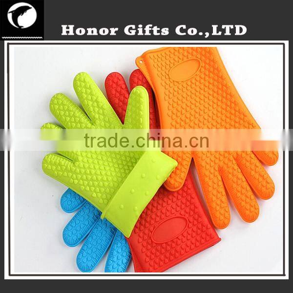 Customized Logo Wholesale Waterproof Heat Resistant Non-stick Silicone Gloves