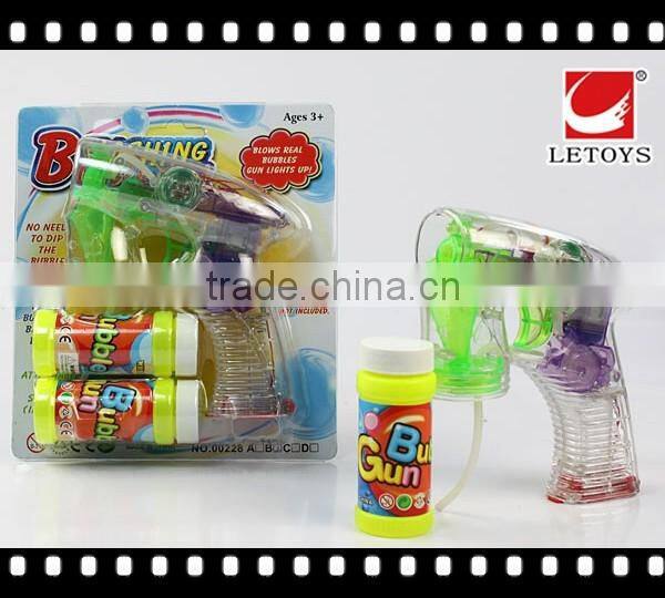 transparent color bubble gun with 2 bottles bubble water and music