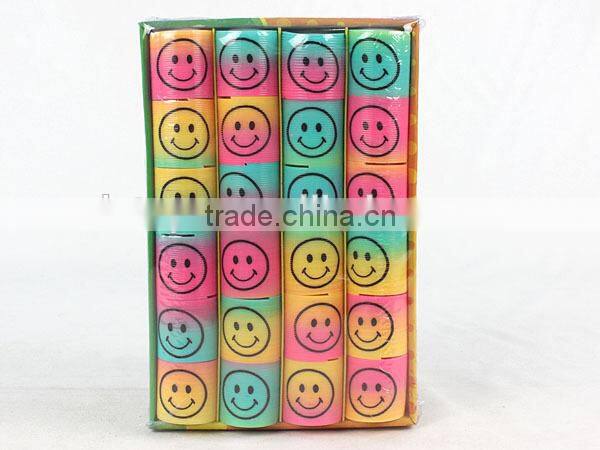 hot sale colorful magic rainbow spring with printed smile kids educational toys/ plastic rainbow circle