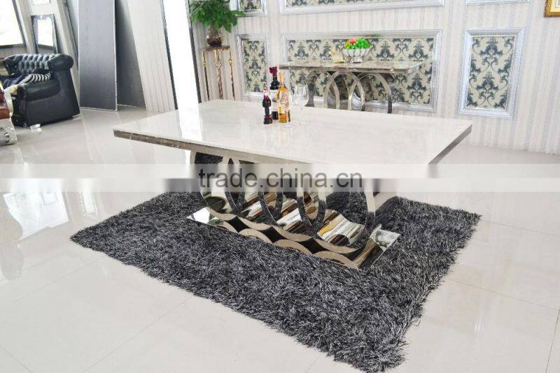 A8081 high gloss marble dining table with 8 seater