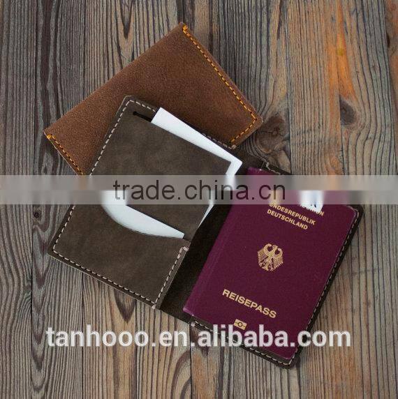 Unique Leather Passport Holder with card slot place card holder OEM the best design
