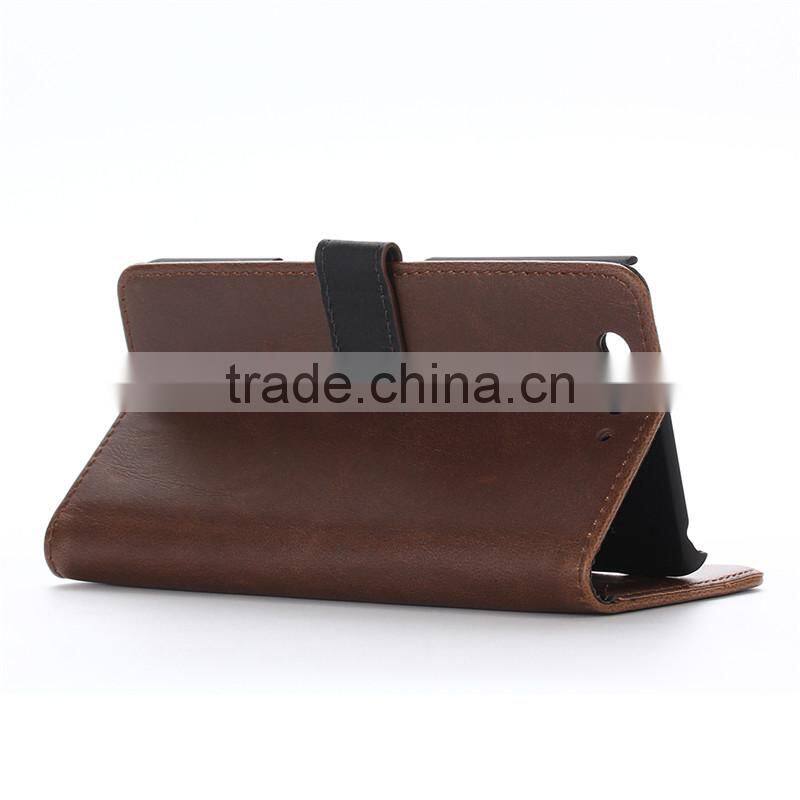 High quality crazy-horse PU card bumper/pocket cell phone case for Fujitsu