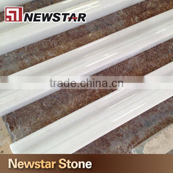 1/2" X 12" Cararra White Marble Polished Pencil Molding Liner