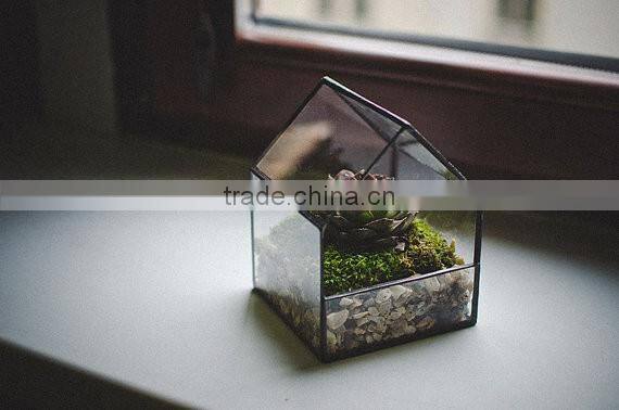 Small House Stained Glass Gecoration Terrarium Home decor Planter for indoor gardening