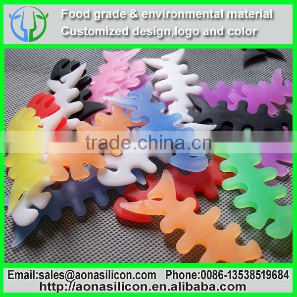 silicone fish bone earphone cable organizer