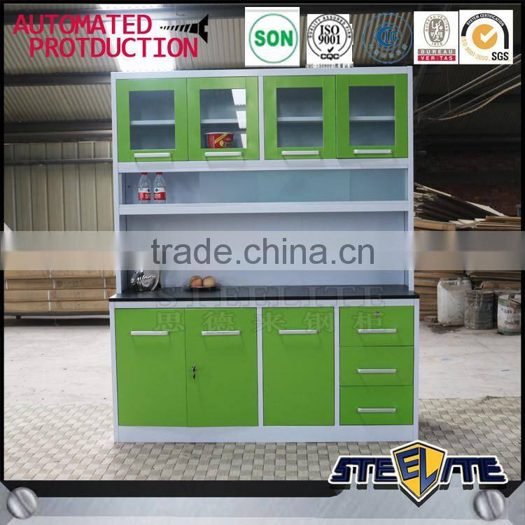 Multifunctional steel cabinet kitchen glass door cupboard