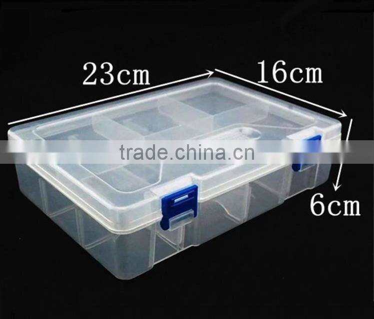 2-layer Plastic Adjustable Compartments metal aglet Tool Bin Storage Box