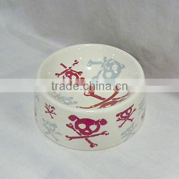Dog Bowls with Skull Paints