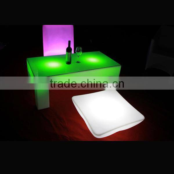 L shape led luminous outdoor garden chair and beach furniture