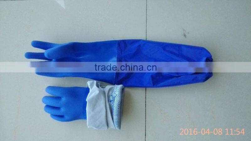 Long sleeve pvc dipped waterproof glove