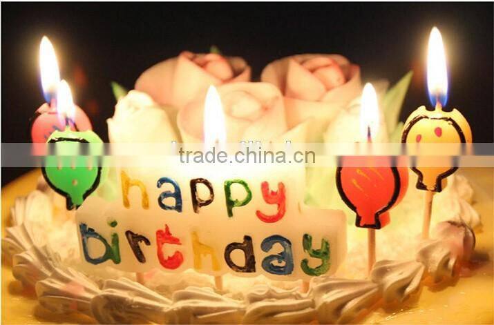 Colourful Character and Balloon Happy Birthday Candle