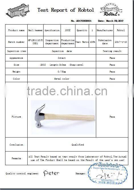 20oz claw hammer wood handle shaft fibreglass magnetic steel head curved nail removal