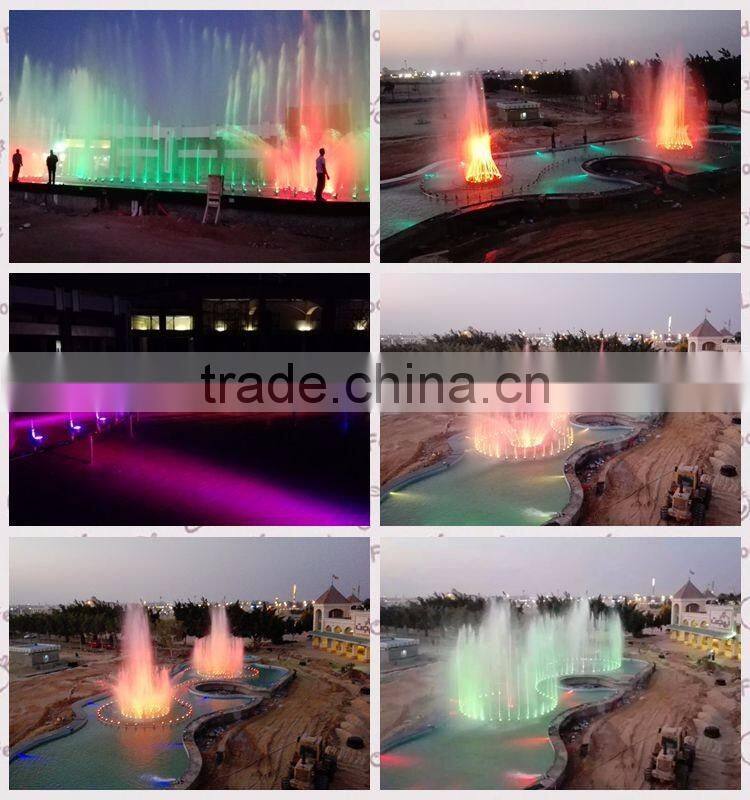 Square Landscape outdoor fountain nozzles colorful floating water fountain