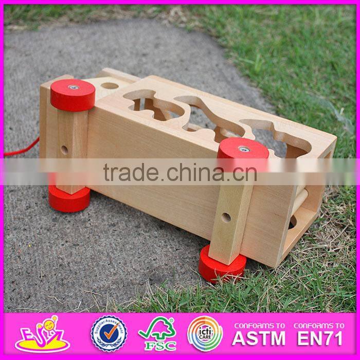 2015 New wooden push toy for kids,Lovely cute wooden toy pull for children,Best seller mini wooden car toy with puzzle WJ276157