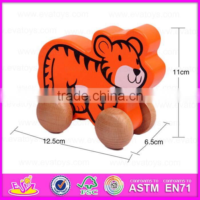 2015 Intelligent toys wooden pull and push toy,New design wooden dragging car toy,Top quality DIY toy wooden moving toy W05B081