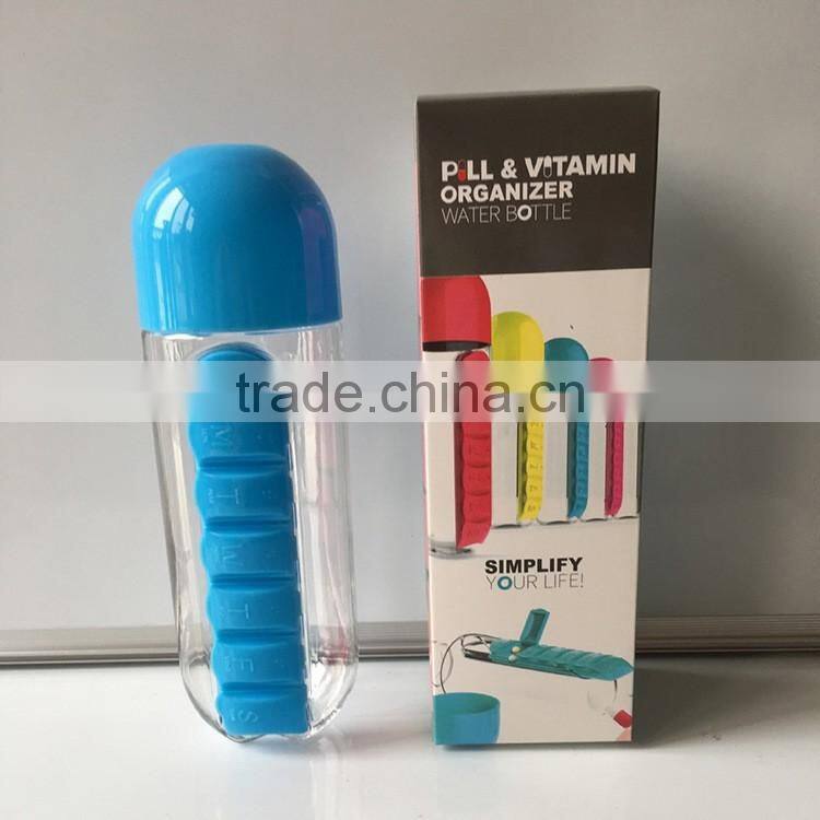 New Creative Daily Pill Box Organizer bottle outdoor travel water bottle