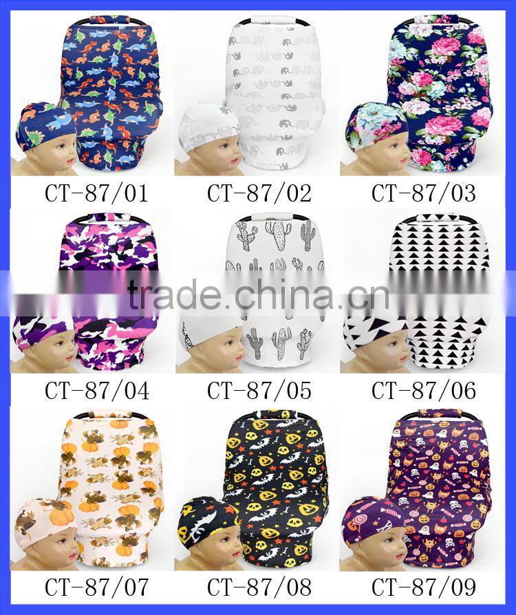 Multi Use Baby Trend Car Seat Cover Nursing Replacement Custom Print Infant Car Seat And Nursing Cover With Match Hat