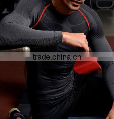 2016 Men Running Cycling Tight Sportswear Long Sleeve Breathable Quick-Dry Basketball Jersey Compression Shirt