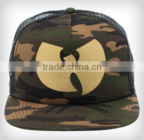 2015 New Style Camo Gold Screen Printed Trucker Hats