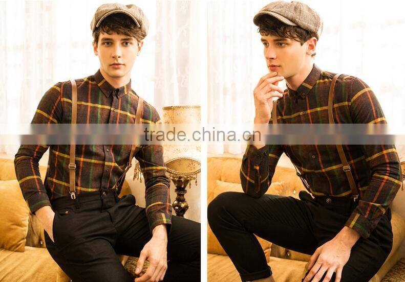 new design made to measure checks cotton slim men shirt BSB009