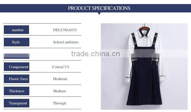 Cotton Navy Blue School Girls Uniform Dress Pinafore