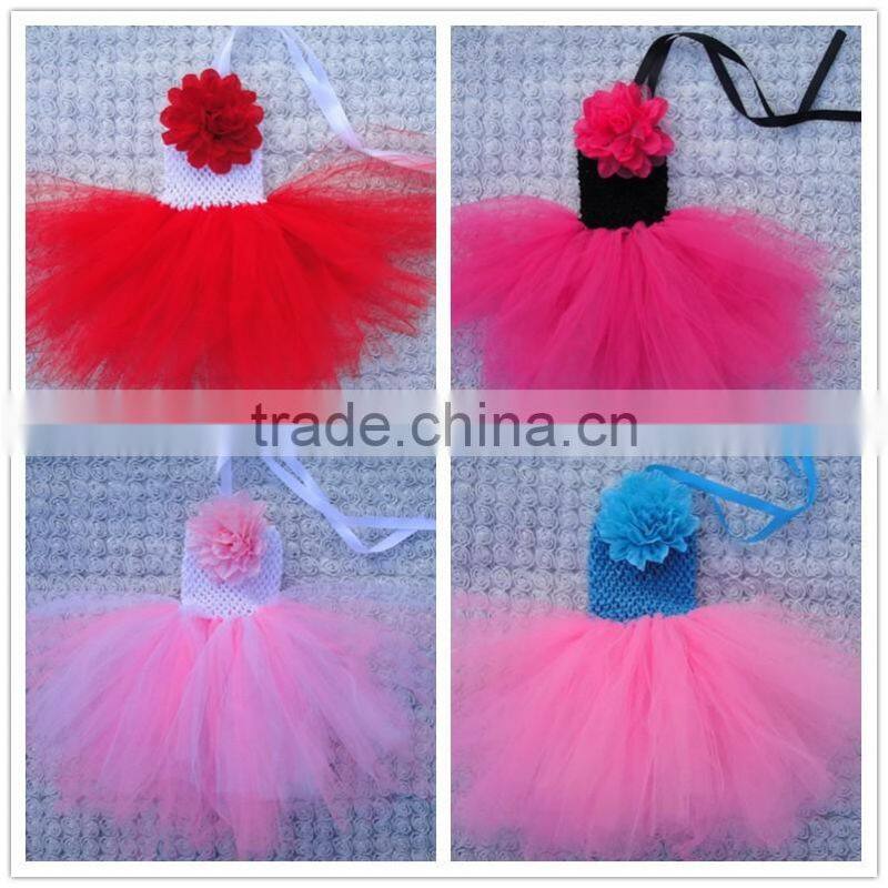 hot sale ballet tutus for sale/ crochet top tutus with flower/girls pettiskirt dress birthday party dress tutu wholesale