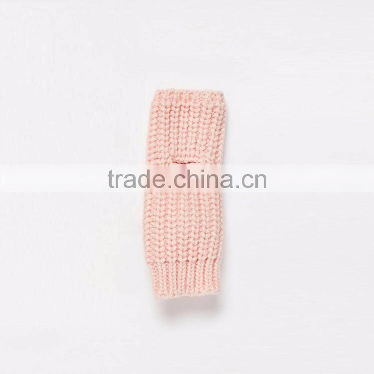 HAODUOYI Fashion Winter Women Solid Pink Half Finger Cute Sweet Warm Casual Warm Gloves