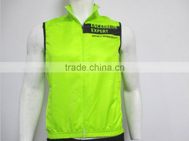 New style OEM fully sublimation printing sports cycling wind breaker vest/sleeveless/gilets