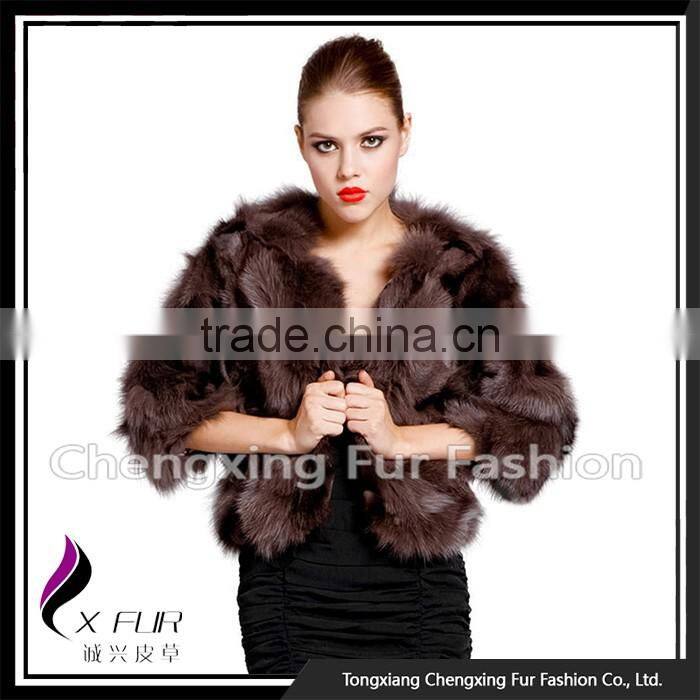 CX-G-A-121E Genuine Fox Fur Fashion Women Winter Jacket