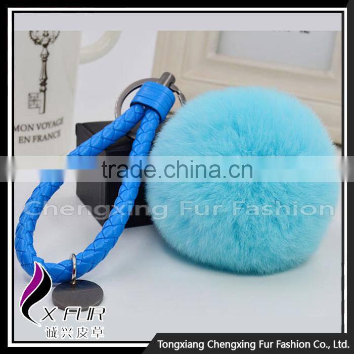 CX-R-24 Genuine Rex Rabbit Fur Mobile Phone Decoration Key Chain