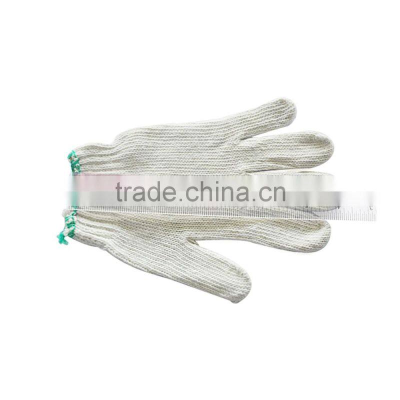 white poly cotton knitted safety gloves