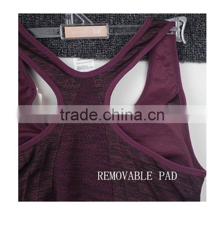 Hot sex women sport bra seamless yoga wear running wear with zipper