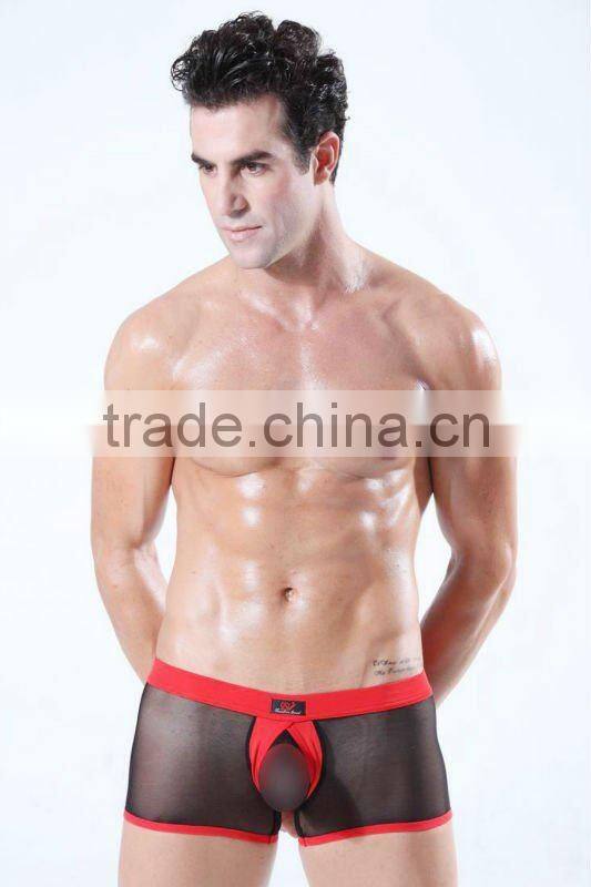 2012 latex sexy man's transparent underwear boxers
