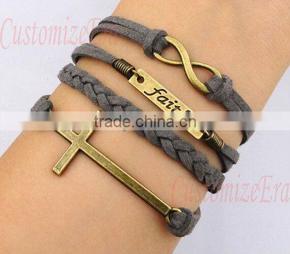 infinity bracelet, love bracelet, wish tree bracelet, leather charm bracelet, best promotional gift