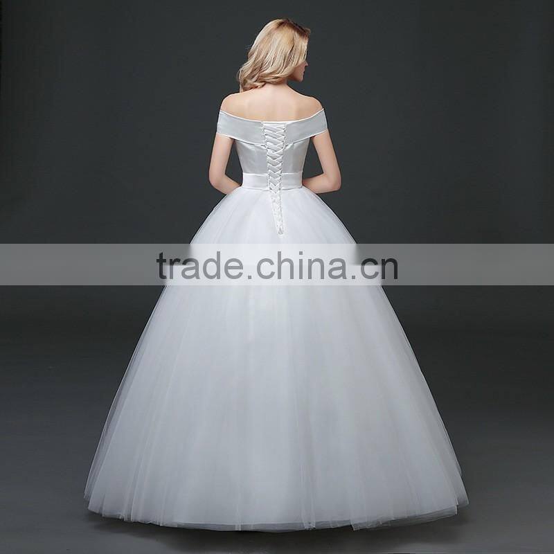 MGOO Customised Ball Gown White Plain Satin Bridal Dress Sleeveless Elegant Simple Dress For Wedding Formal Dress