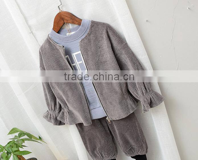 YE5206 girls jacket corduroy flying sleeves 2017 autumn children coat