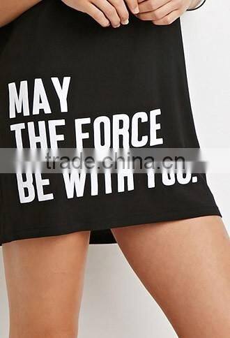 Women's short sleeve T-shirt long letters