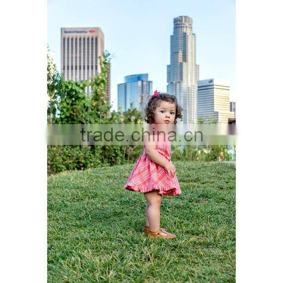 Elastic Waist Girl Child Dress Back Zipper Girls Party Dresses Detached Baby Bloomers