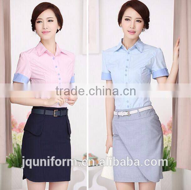 wholesale stand collar women formal t shirts new fashion pretty ladies clothing