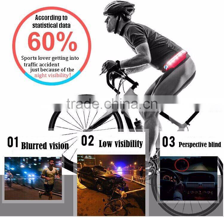 Outdoor flashing led running vest/led jogging suit/led sport vest