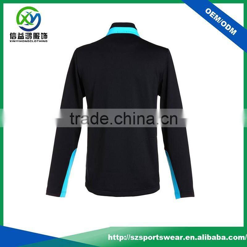 OEM service high quality contrast color 1/4 zipper black color anti-UV gym hoodie / pullover windbreaker