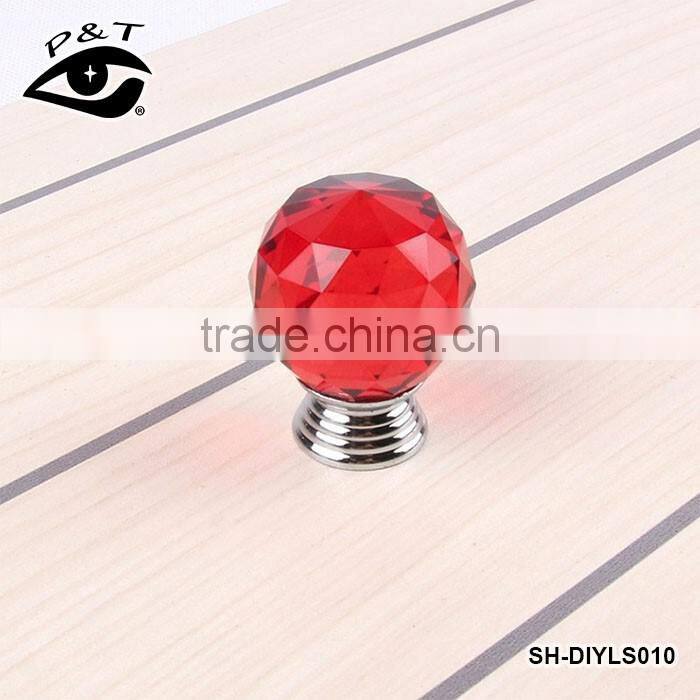 30MM Red Diamond Shaped Glass Door Handle