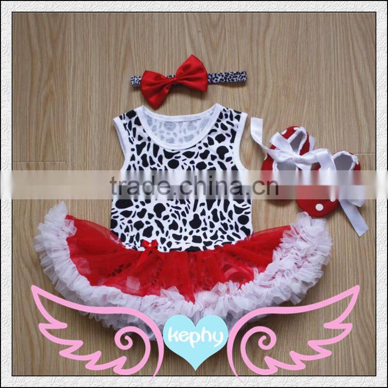 Light Pink Damask Baby Pettiskirt Tutu White Top Set 0-12Month